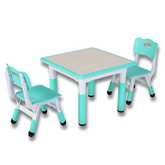 Height-Adjustable Kids Table & 2 Chairs Set — Study Desk for Ages 3–8
